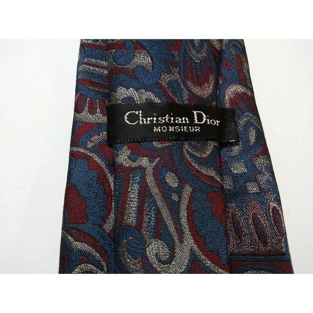 NWOT CHRISTIAN DIOR MENS NEW MULTICOLOR 95%POLYESTER CLASSIC TIE WIDTH: 3 5/8" - Picture 2 of 3
